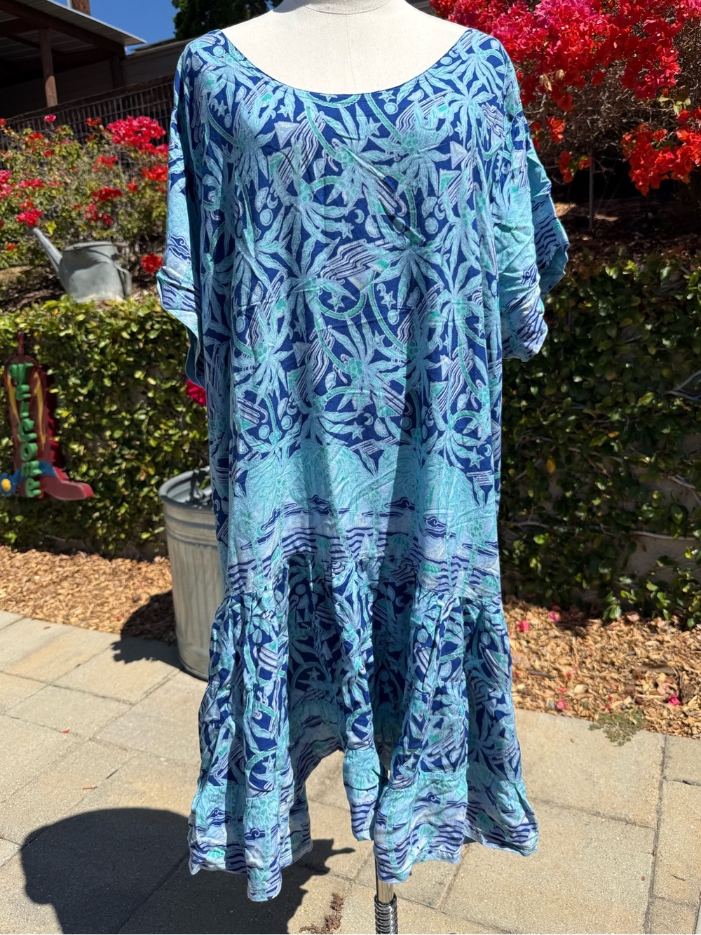 Vintage Rainbow Jo tropical Hawaiian print dress